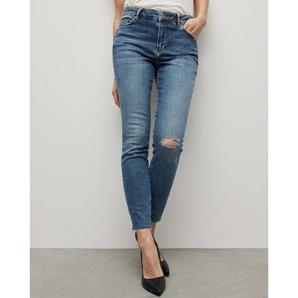 Allsaints Australia Womens Miller Mid-Rise Destroyed Skinny Jeans Indigo Blue AU20-780